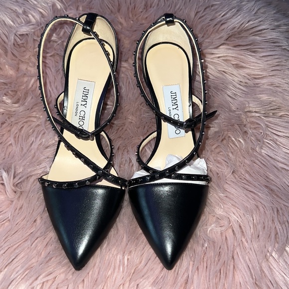 Jimmy Choo Tiff Pointy Toe Pump Stud Embellished Heels Shoe 35.5 - Picture 5 of 7